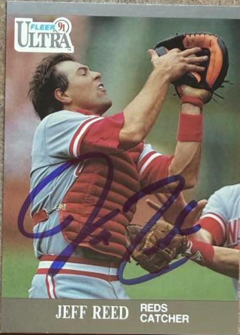 Jeff Reed Signed 1991 Fleer Ultra Baseball Card - Cincinnati Reds #101