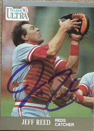 Jeff Reed Signed 1991 Fleer Ultra Baseball Card - Cincinnati Reds #101