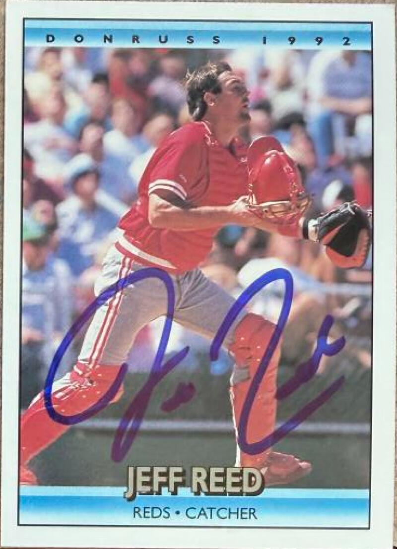 Jeff Reed Signed 1992 Donruss Baseball Card - Cincinnati Reds #451