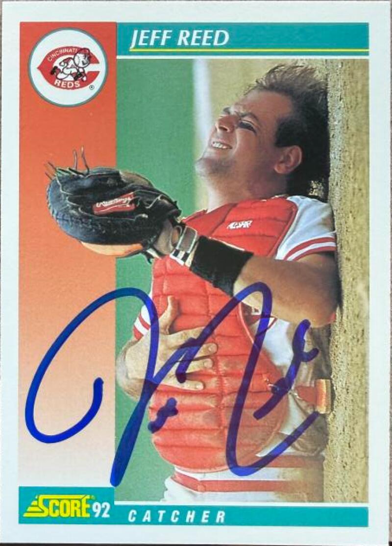 Jeff Reed Signed 1992 Score Baseball Card - Cincinnati Reds #311