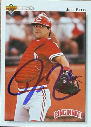 Jeff Reed Signed 1992 Upper Deck Baseball Card - Cincinnati Reds #299