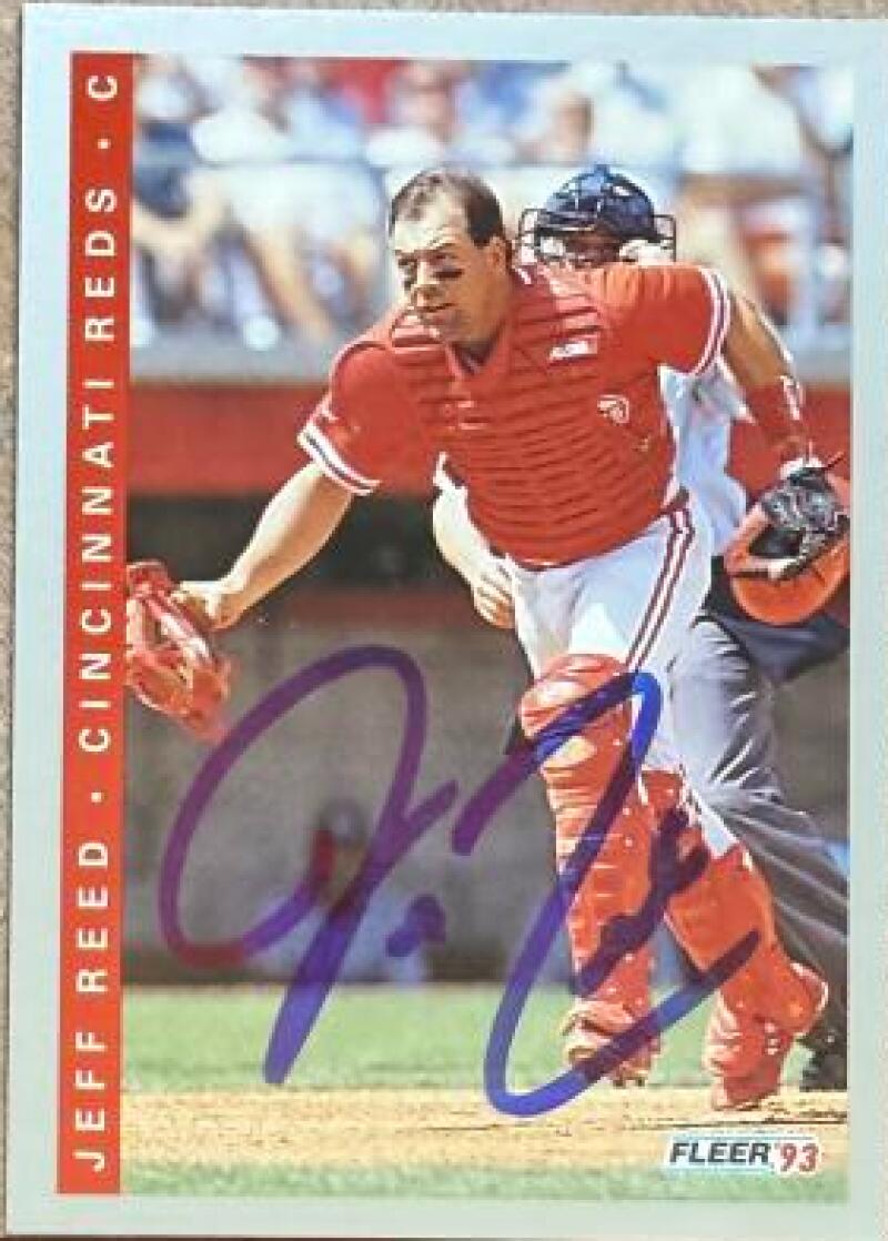 Jeff Reed Signed 1993 Fleer Baseball Card - Cincinnati Reds #397