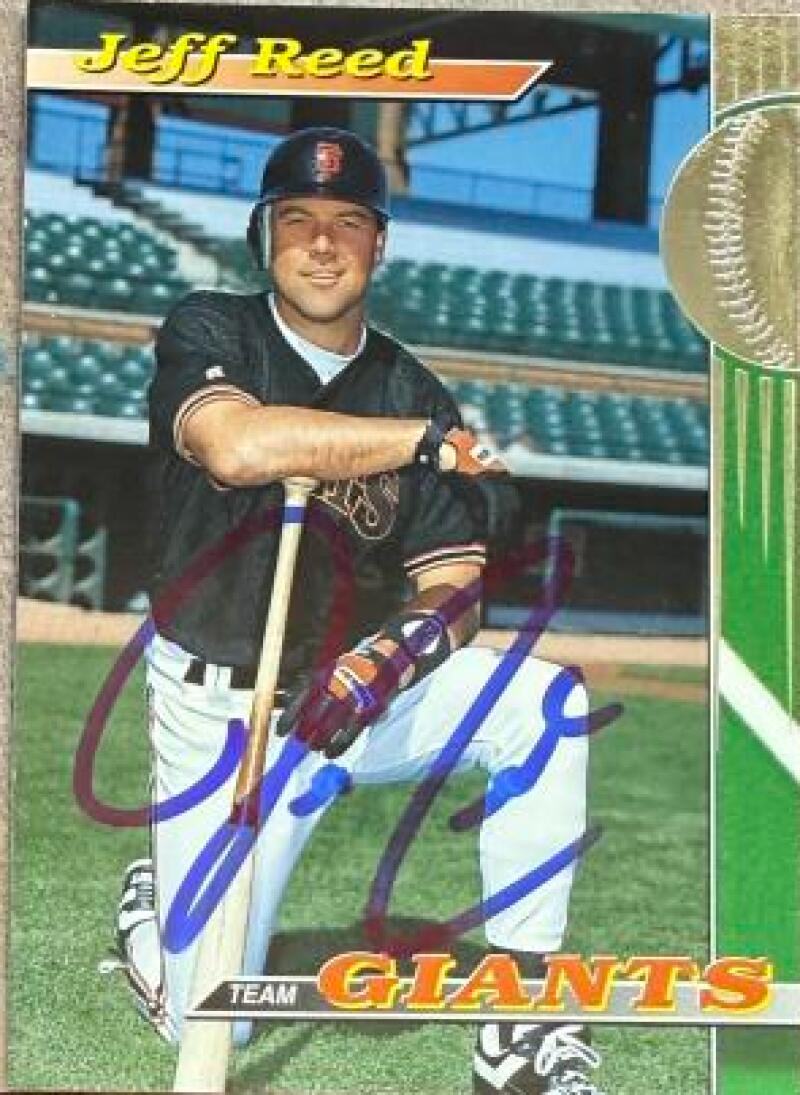 Jeff Reed Signed 1993 Stadium Club Team Baseball Card - San Francisco Giants #13