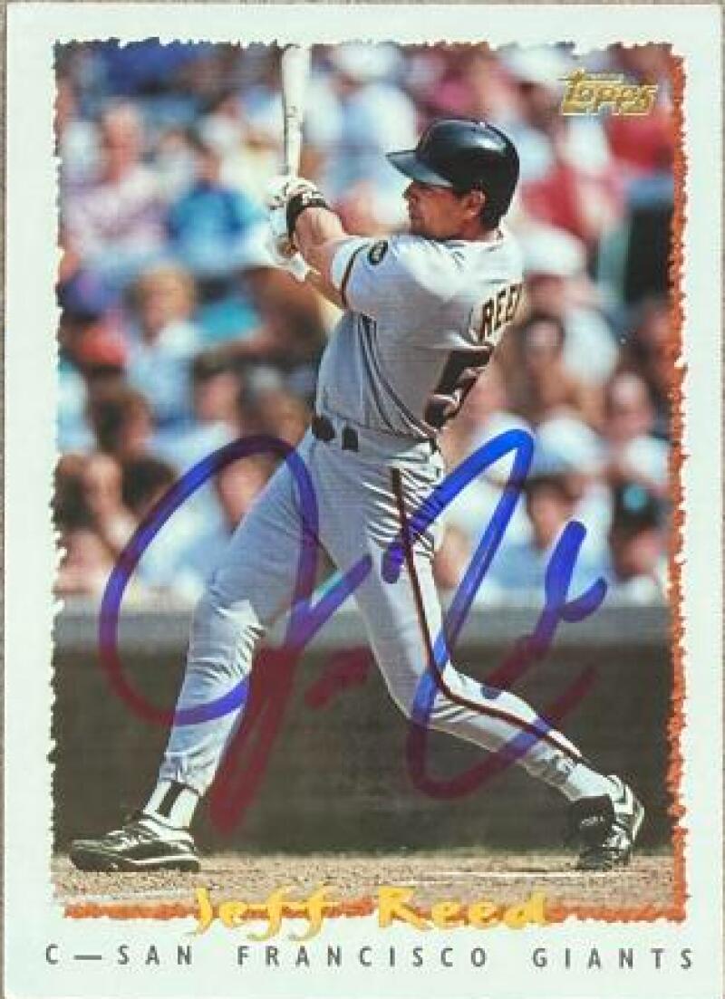 Jeff Reed Signed 1995 Topps Baseball Card - San Francisco Giants #181
