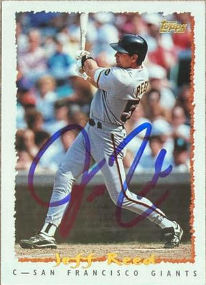 Jeff Reed Signed 1995 Topps Baseball Card - San Francisco Giants #181