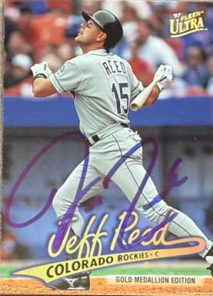 Jeff Reed Signed 1997 Fleer Ultra Gold Medallion Baseball Card - Colorado Rockies #188