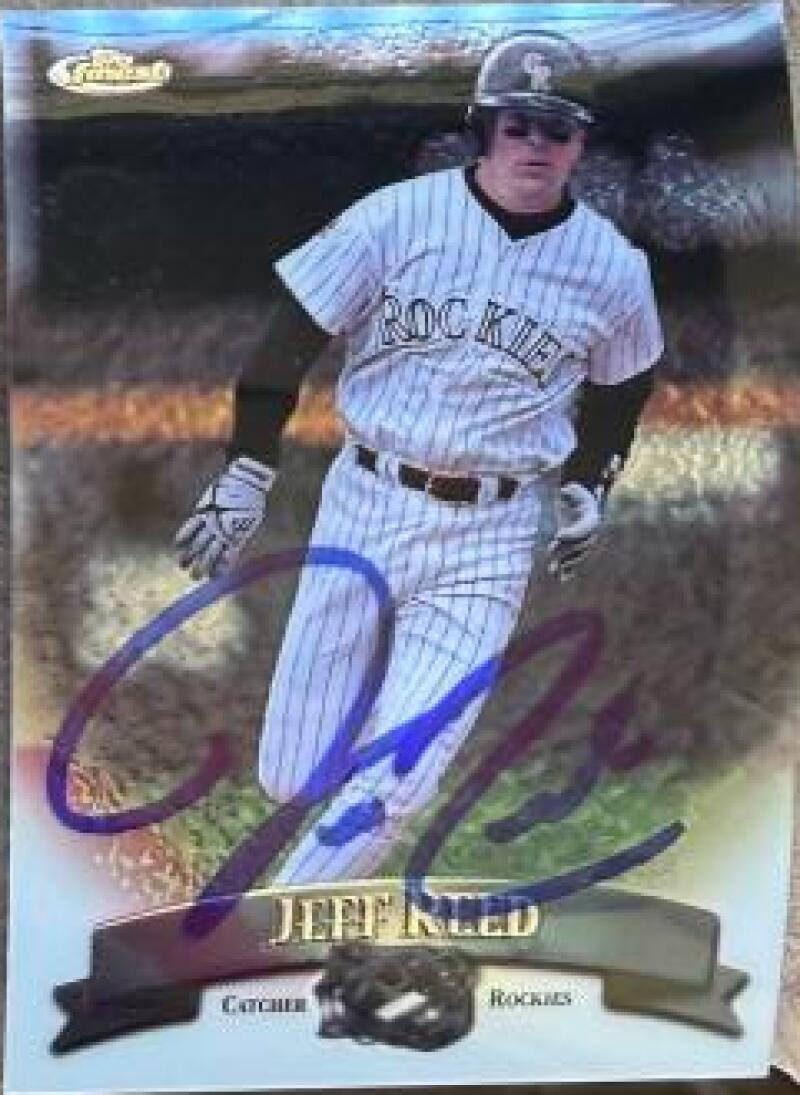Jeff Reed Signed 1998 Topps Finest Baseball Card - Colorado Rockies #193