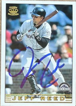 Jeff Reed Signed 1999 Pacific Crown Collection Baseball Card - Colorado Rockies #100