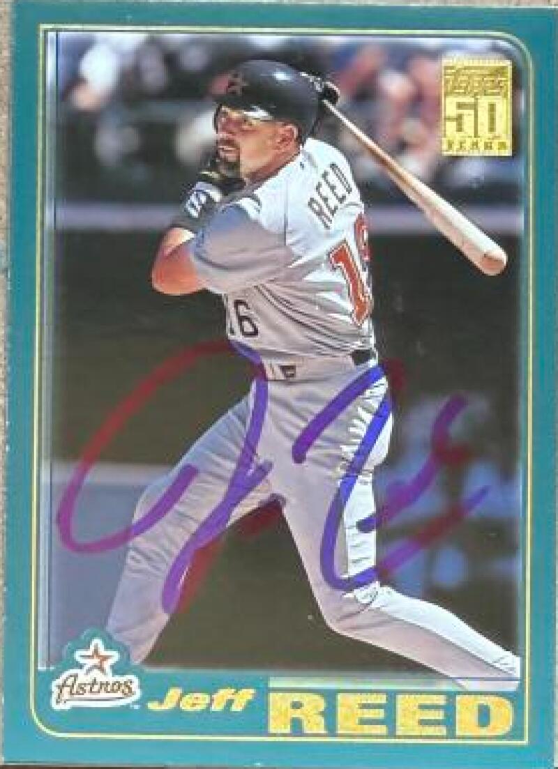 Jeff Reed Signed 2001 Topps Baseball Card - Houston Astros #548