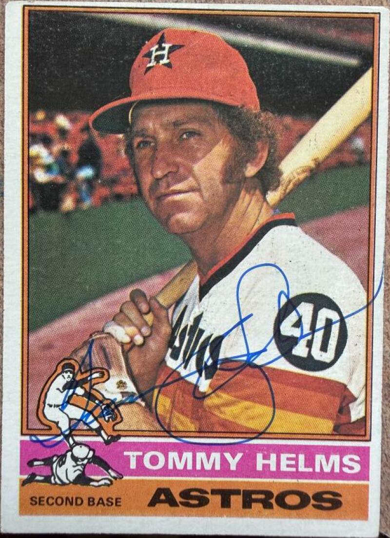 Tommy Helms Signed 1976 Topps Baseball Card - Houston Astros #583