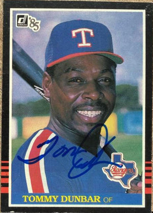 Tommy Dunbar Signed 1985 Donruss Baseball Card - Texas Rangers #159