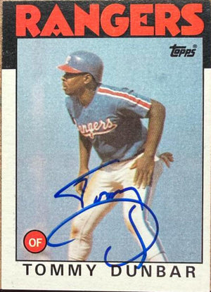 Tommy Dunbar Signed 1986 Topps Baseball Card - Texas Rangers #559