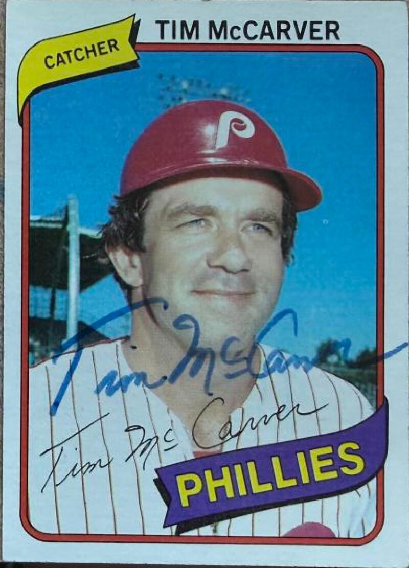 Tim McCarver Signed 1980 Topps Baseball Card - Philadelphia Phillies #178