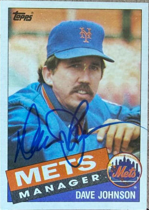 Davey Johnson Signed 1985 Topps Baseball Card - New York Mets #492