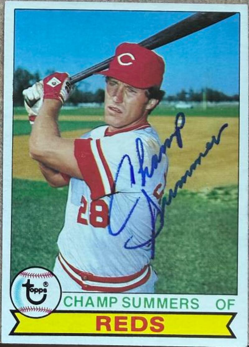Champ Summers Signed 1979 Topps Baseball Card - Cincinnati Reds #516