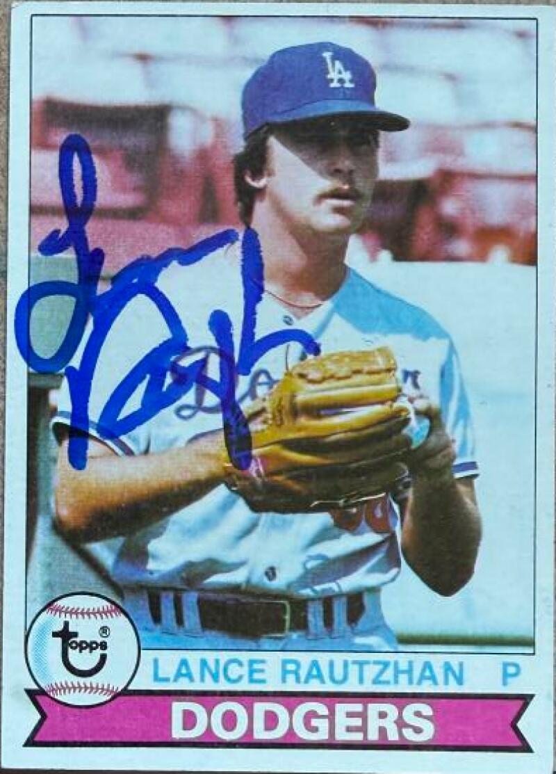 Lance Rautzhan Signed 1979 Topps Baseball Card - Los Angeles Dodgers #373