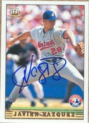 Javier Vazquez Signed 1999 Pacific Crown Collection Baseball Card - Montreal Expos #176