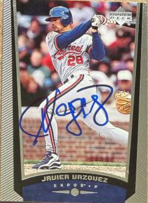 Javier Vazquez Signed 1999 Upper Deck Baseball Card - Montreal Expos #423