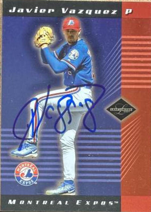 Javier Vazquez Signed 2001 Leaf Limited Baseball Card - Montreal Expos #188