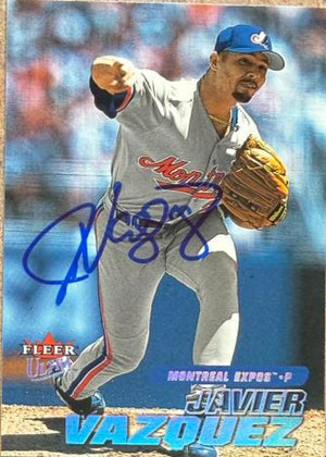 Javier Vazquez Signed 2001 Fleer Ultra Baseball Card - Montreal Expos #135