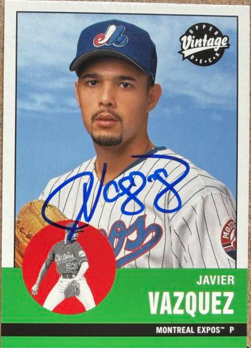 Javier Vazquez Signed 2001 Upper Deck Vintage Baseball Card - Montreal Expos #243