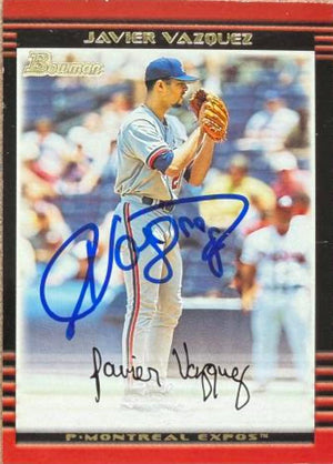 Javier Vazquez Signed 2002 Bowman Baseball Card - Montreal Expos #107