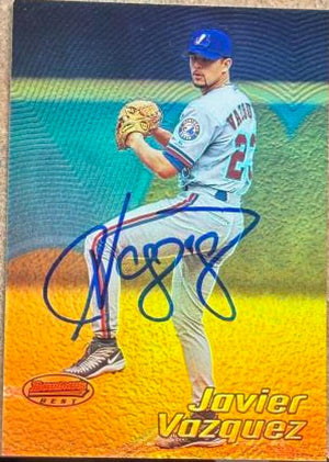 Javier Vazquez Signed 2002 Bowman's Best Baseball Card - Montreal Expos #58