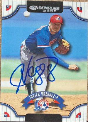Javier Vazquez Signed 2002 Donruss Baseball Card - Montreal Expos #116