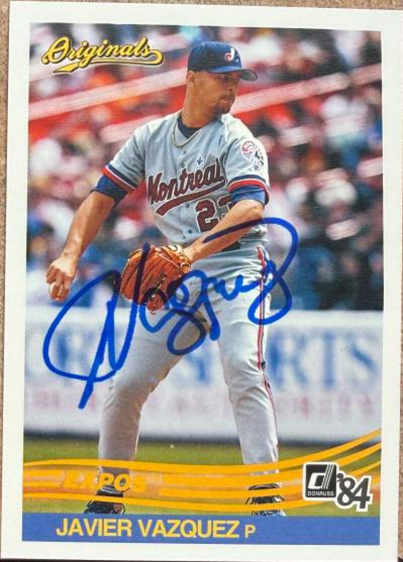 Javier Vazquez Signed 2002 Donruss Originals Baseball Card - Style Year 1984 Montreal Expos #207