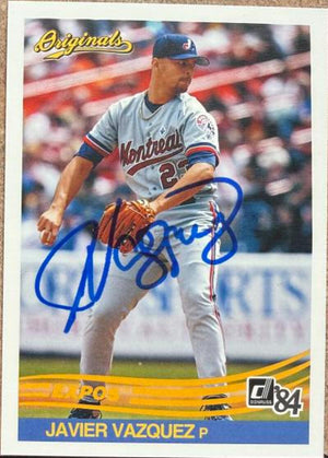Javier Vazquez Signed 2002 Donruss Originals Baseball Card - Style Year 1984 Montreal Expos #207