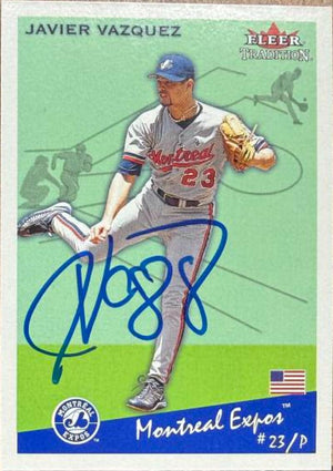 Javier Vazquez Signed 2002 Fleer Tradition Baseball Card - SP Montreal Expos #67