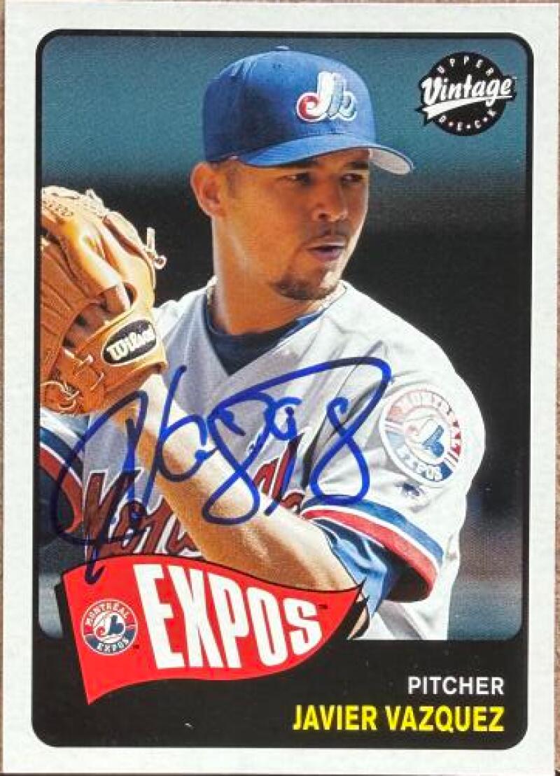 Javier Vazquez Signed 2003 Upper Deck Vintage Baseball Card - Montreal Expos #86
