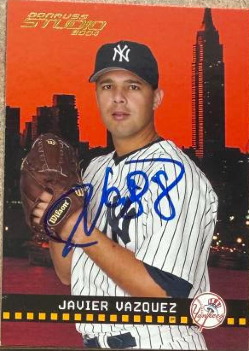 Javier Vazquez Signed 2004 Donruss Studio Baseball Card - New York Yankees #137