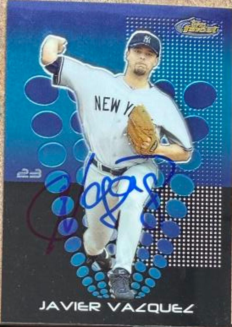 Javier Vazquez Signed 2004 Topps Finest Baseball Card - New York Yankees #76