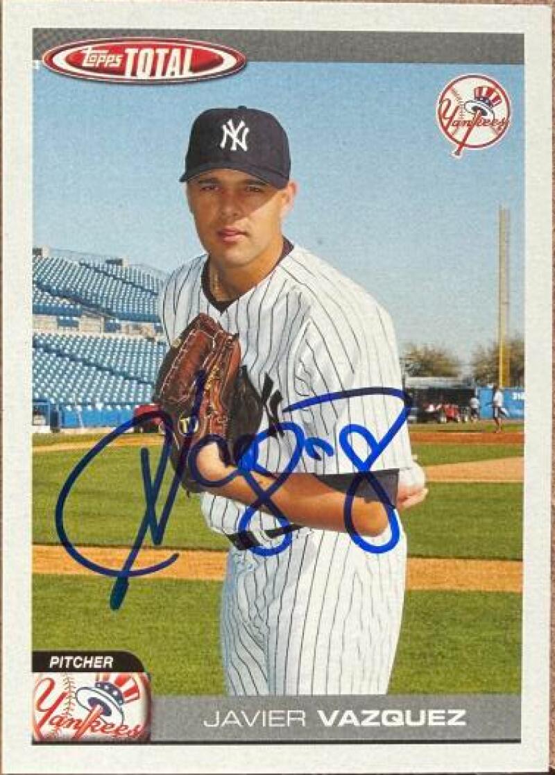 Javier Vazquez Signed 2004 Topps Total Baseball Card - New York Yankees #529