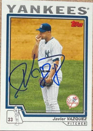 Javier Vazquez Signed 2004 Topps Traded & Rookies Baseball Card - New York Yankees #T35