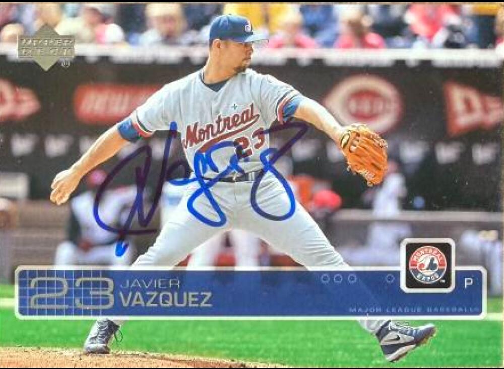 Javier Vazquez Signed 2003 Upper Deck Baseball Card - Montreal Expos #435