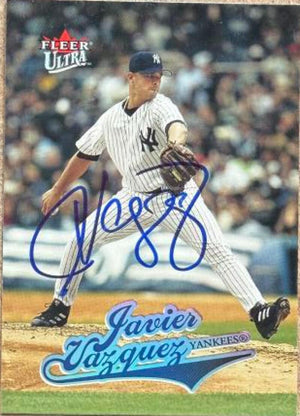 Javier Vazquez Signed 2004 Fleer Ultra Baseball Card - New York Yankees #224