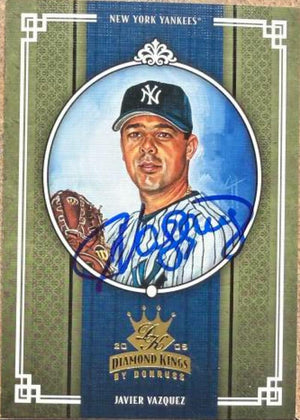 Javier Vazquez Signed 2005 Donruss Diamond Kings Baseball Card - New York Yankees #157