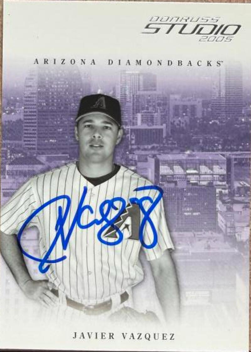 Javier Vazquez Signed 2005 Donruss Studio Baseball Card - Arizona Diamondbacks #16