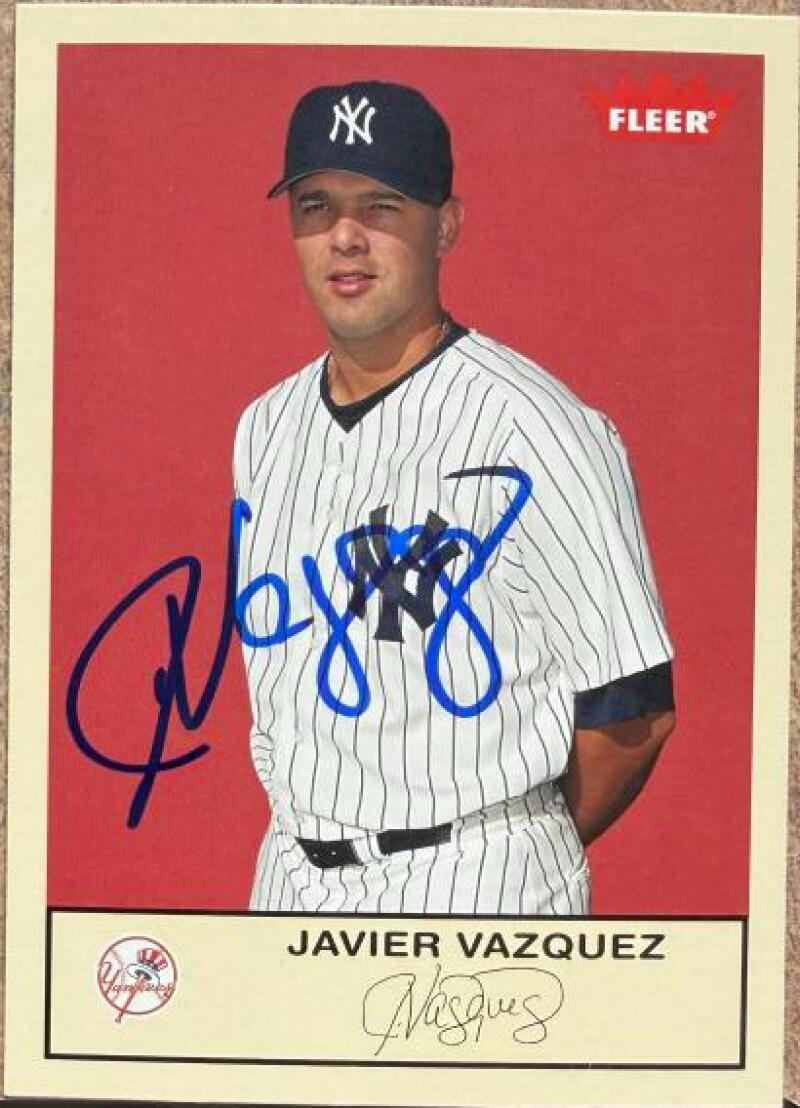 Javier Vazquez Signed 2005 Fleer Tradition Baseball Card - New York Yankees #126