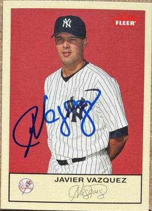 Javier Vazquez Signed 2005 Fleer Tradition Baseball Card - New York Yankees #126