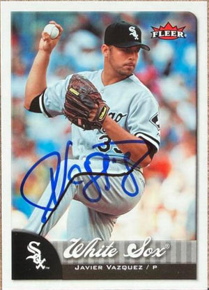 Javier Vazquez Signed 2007 Fleer Baseball Card - Chicago White Sox #264