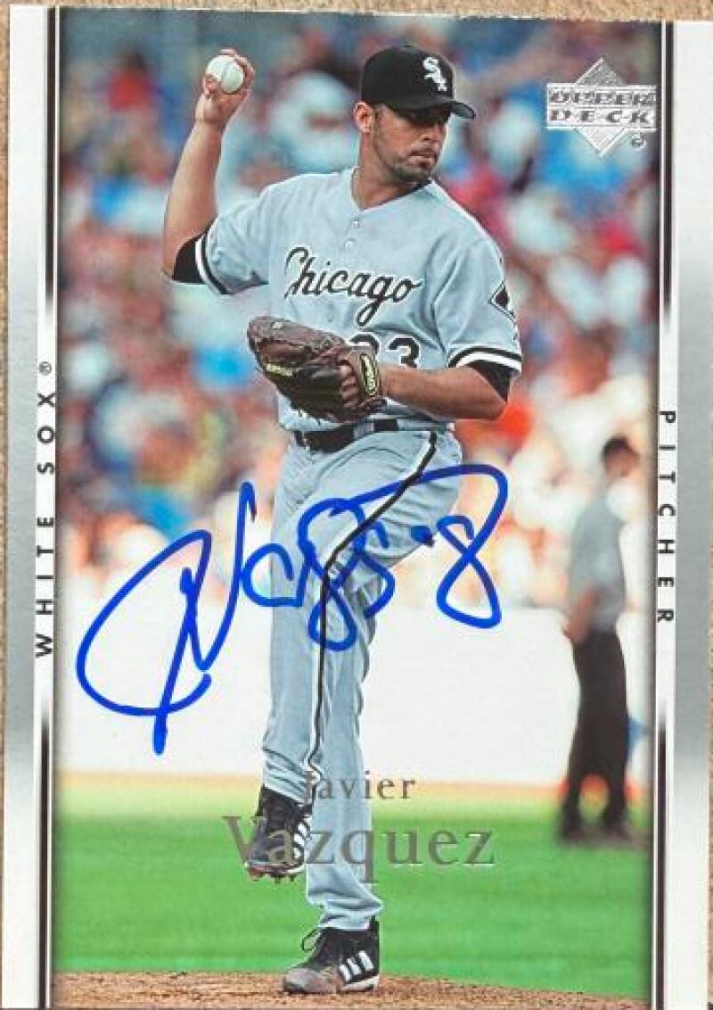 Javier Vazquez Signed 2007 Upper Deck Baseball Card - Chicago White Sox #92