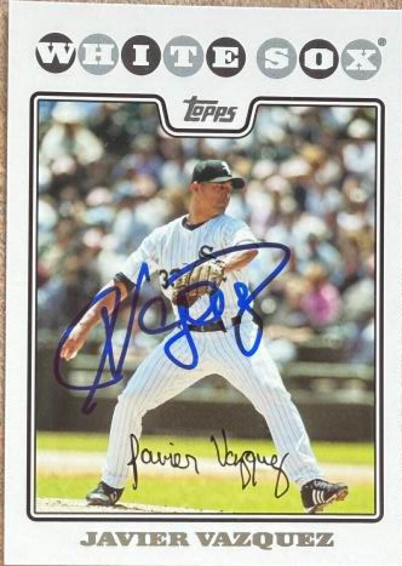 Javier Vazquez Signed 2008 Topps Baseball Card - Chicago White Sox #486
