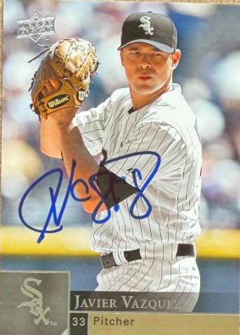 Javier Vazquez Signed 2009 Upper Deck Baseball Card - Chicago White Sox #86