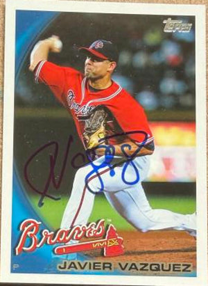 Javier Vazquez Signed 2010 Topps Baseball Card - Atlanta Braves #286