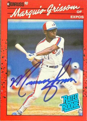 Marquis Grissom Signed 1990 Donruss Baseball Card - Montreal Expos RC #36