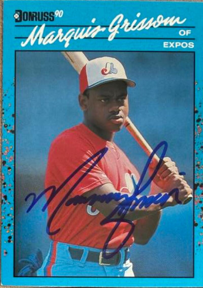 Marquis Grissom Signed 1990 Donruss Best of the NL Baseball Card - Montreal Expos #128