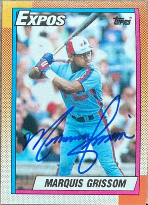 Marquis Grissom Signed 1990 Topps Baseball Card - Montreal Expos RC #715
